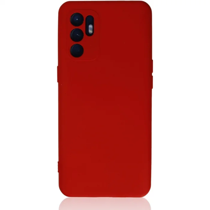 BUĞZ Oppo Reno 6 Kılıf Nano İçi Kadife Silikon - Kırmızı