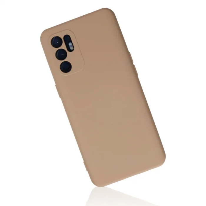 BUĞZ Oppo Reno 6 Kılıf Nano İçi Kadife Silikon - Pudra