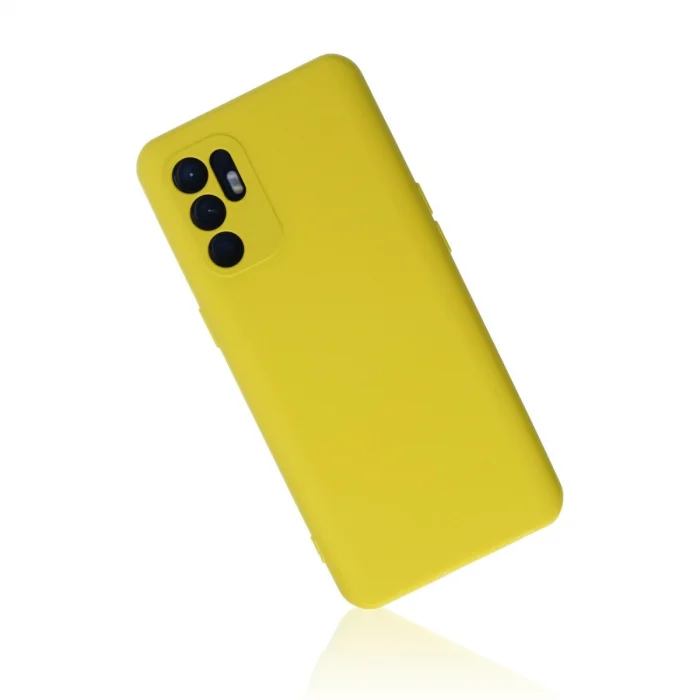 BUĞZ Oppo Reno 6 Kılıf Nano İçi Kadife Silikon - Sarı1