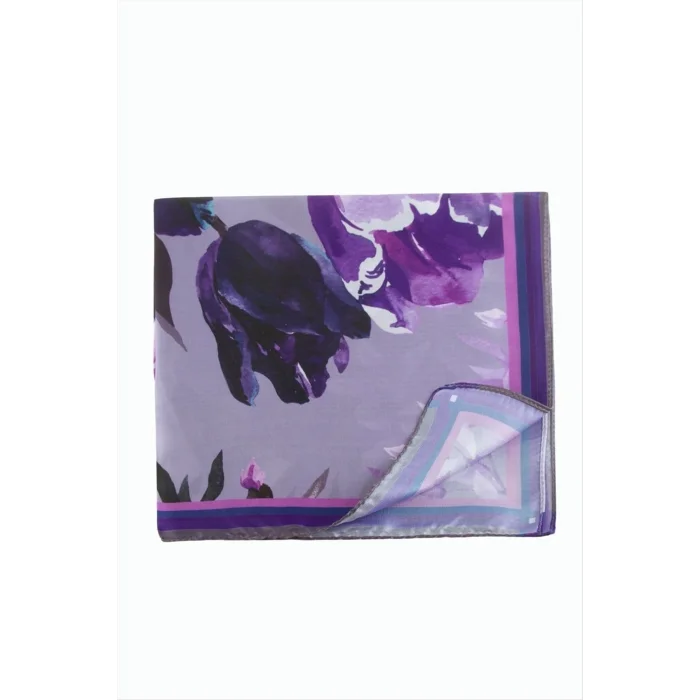 BUĞZ Orkide Desenli Zr Şifon Fular 50*50 cm