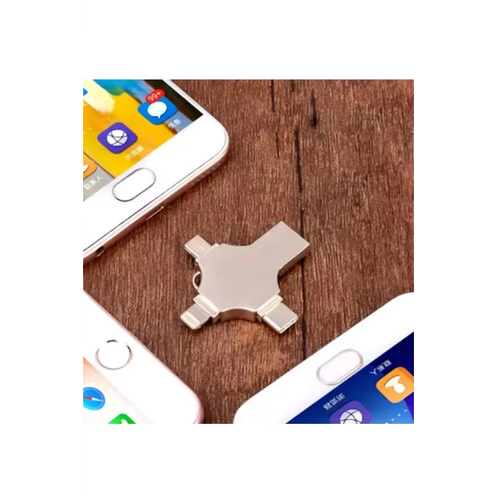 BUĞZ Otg 4in1 Cep Telefonu Çok Fonksiyonlu Usb Flash Bellek 128 Gb Type-c, Micro Sd Ve Kart Okuyucu