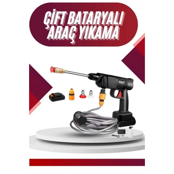 BUĞZ Oto Araba Yıkama Şarjlı Ve Yüksek Basınçlı Oto Yıkama Ve Sulama Tabancası