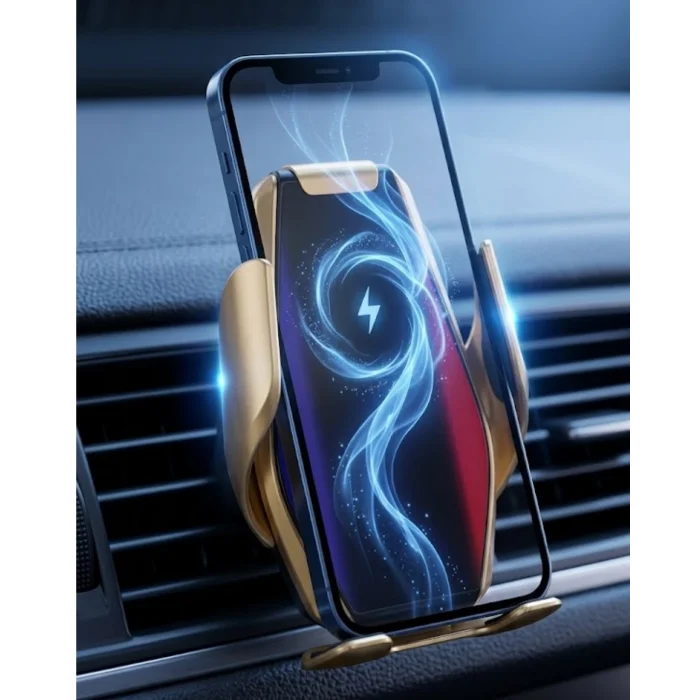 BUĞZ Otomatik Açılan Araç Telefon Tutucu Kablosuz Şarj ve Tek Elle Kullanım