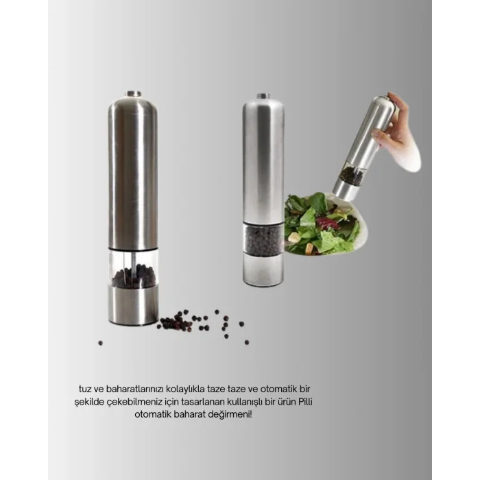 BUĞZ Otomatik Baharat Değirmeni Paslanmaz Gövde Ergonomik Tasarım