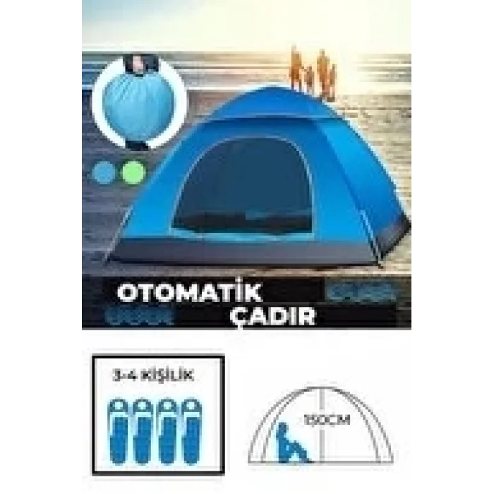 BUĞZ Otomatik Havada Açılan Su Geçirmez Çadır 4 Kişilik