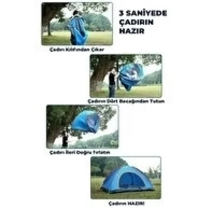 BUĞZ Otomatik Havada Açılan Su Geçirmez Çadır 4 Kişilik