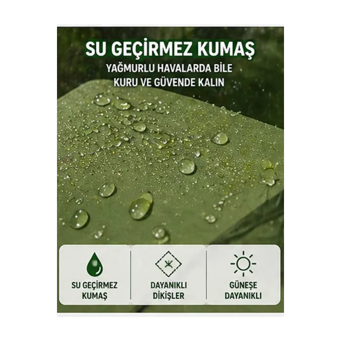 BUĞZ Otomatik Kabin Giyinme Çadırı 120x120x190 Cm Üst Havalandırma Yan Pencereli Duş & Wc Çadırı