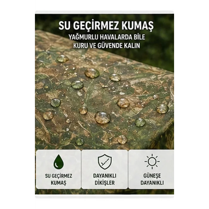 BUĞZ Otomatik Kabin Giyinme Çadırı 120x120x190 Cm Üst Havalandırma Yan Pencereli Duş & Wc Çadırı