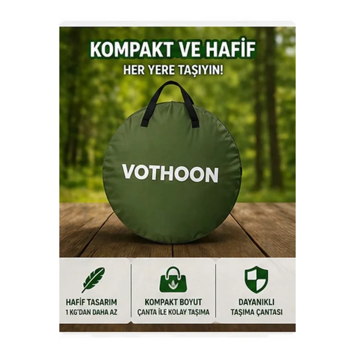 BUĞZ Otomatik Kabin Giyinme Çadırı 120x120x190 Cm Üst Havalandırma Yan Pencereli Duş & Wc Çadırı