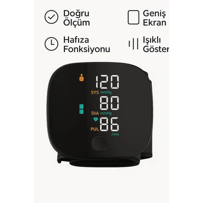 BUĞZ Otomatik Koldan Tansiyon Aleti Kol Manşonlu Dijital Nabız ve Tansiyon Ölçer