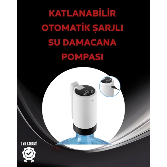 BUĞZ Otomatik Şarjlı Damacana Pompası Ev Ofis Kamp Kullanım