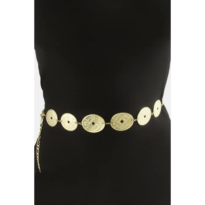 BUĞZ Oval Metal Zincir Kemer