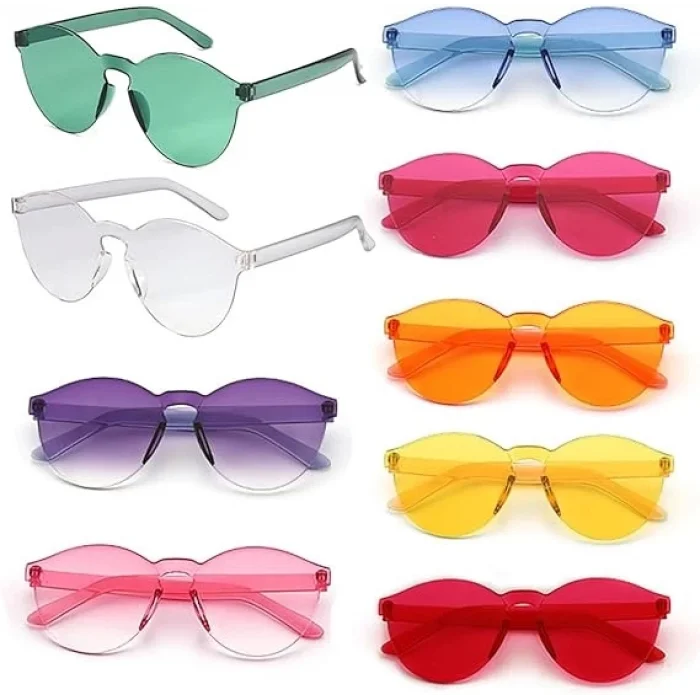  Oval Şekilli Çerçevesiz Parti Gözlüğü 6 Renk 6 Adet