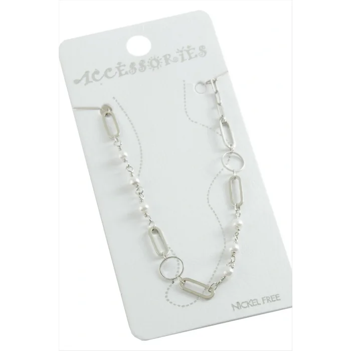 BUĞZ Oval Zincir İnci Halhal