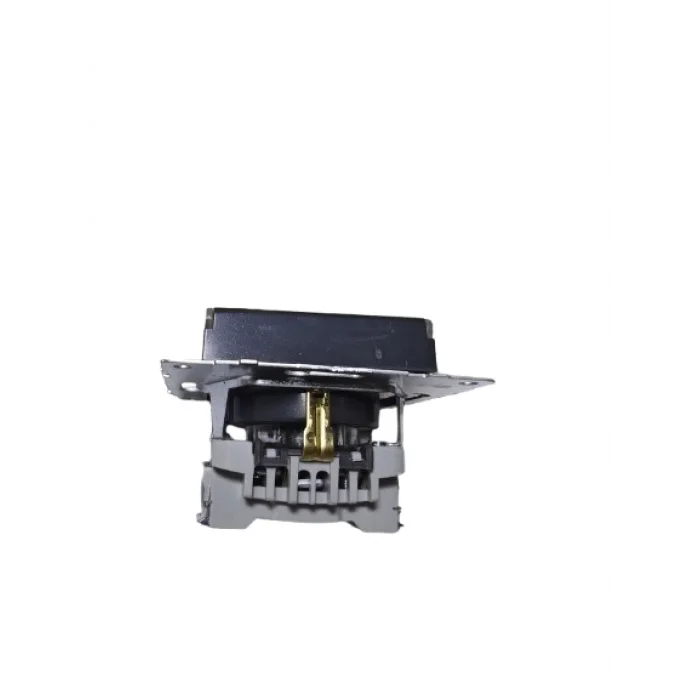  Ovivo Metalik Siyah Kapaklı Topraklı Priz Çocuk Korumalı Çerçevesiz