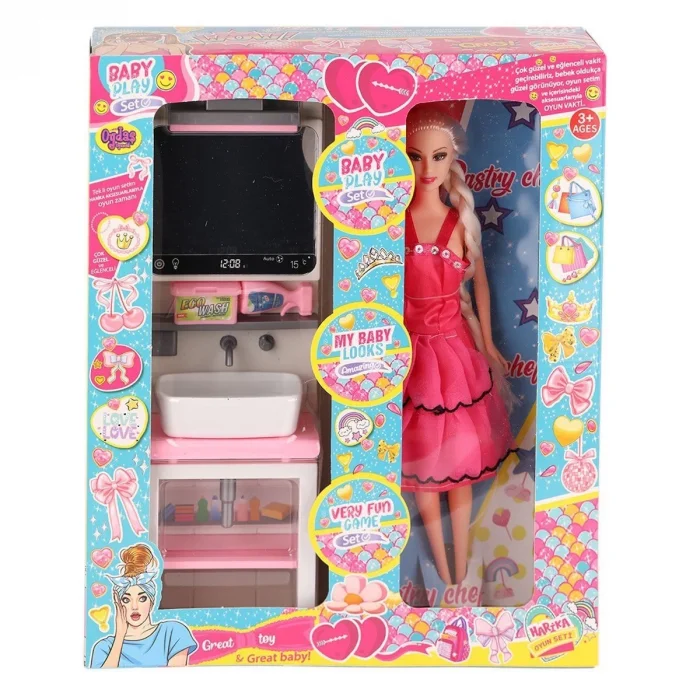  OYD-02390 Bebek ve Aynalı Lavabo Oyun Seti -Oydaş Oyuncak