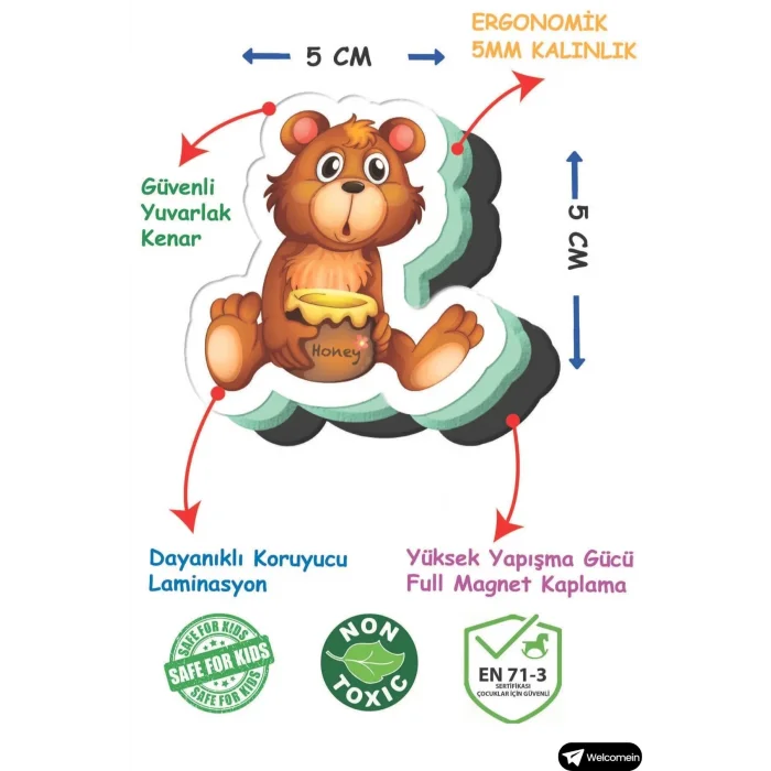  Oyuncak Manyetik Mıknatıslı 30 Parça Hayvanlar 26 Parça Sebze Meyveler Eğitici Set Magnet