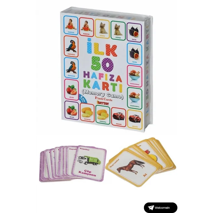  Oyuncak Minik Bebeğimin İlk 50 Hafıza Kartları ve İlk 50 Meyve Sebze Kartları Flash Kart 2li Set