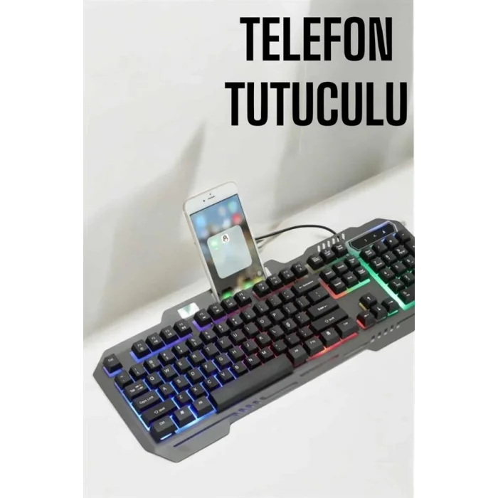 BUĞZ Oyuncu Klavyesi Q Klavye RGB Işıklı Mouse Hediyeli
