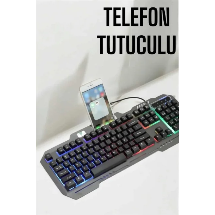  Oyuncu Klavyesi Q Klavye RGB Işıklı Mouse Hediyeli