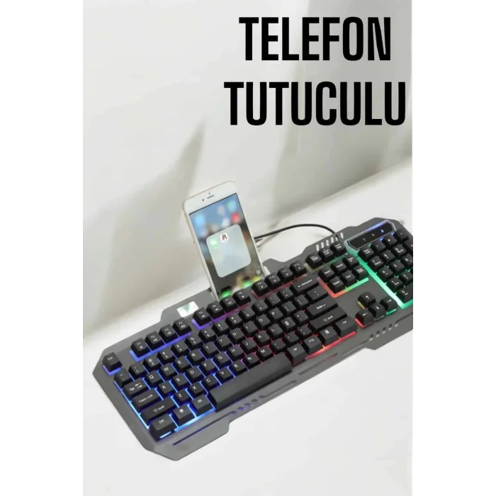  Oyuncu Klavyesi Q Klavye RGB Işıklı Mouse Hediyeli