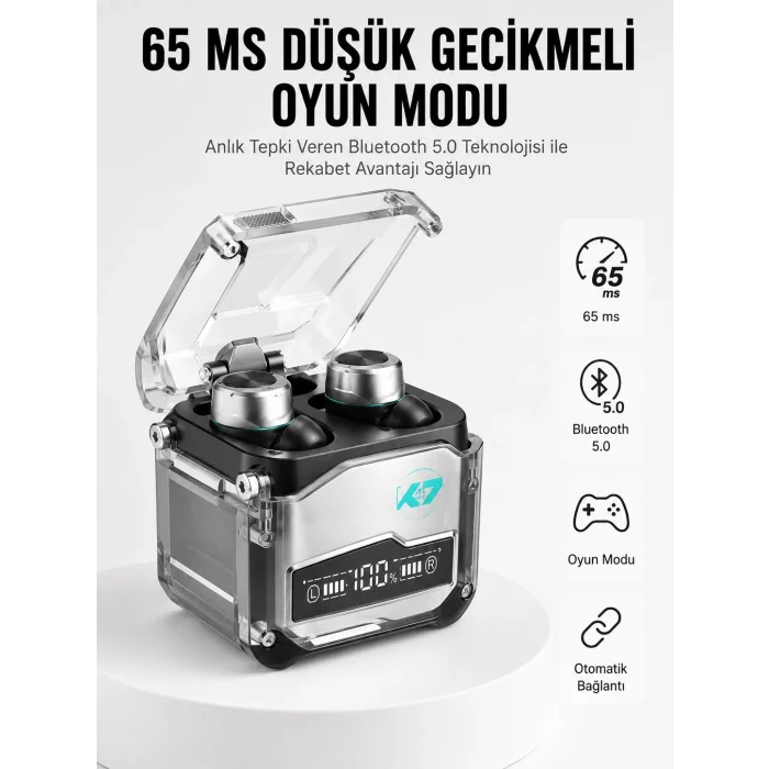 BUĞZ Oyuncu Kulaklığı Yeni Mekanik Kablosuz Kulaklık İos Android Uyumlu