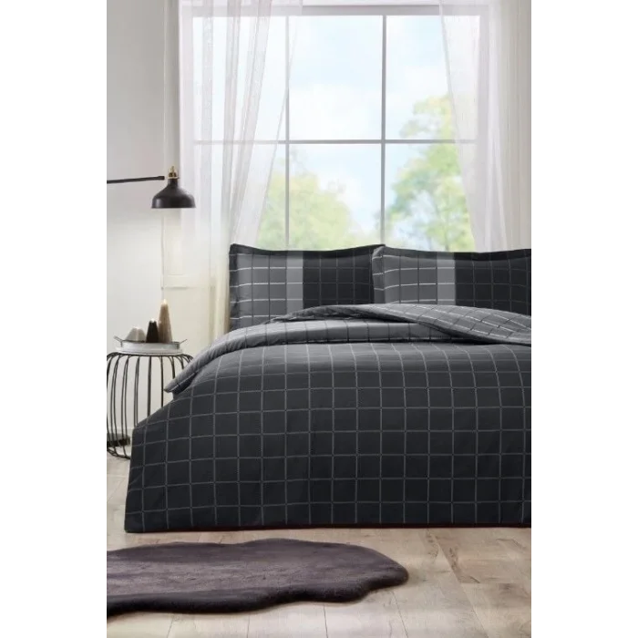  Özdilek Maskülen Çift Kişilik Nevresim Takımı Nera Siyah