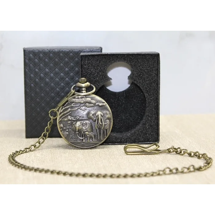 BUĞZ Özel Kutulu Antik Filli Köstekli Saat Alk4676