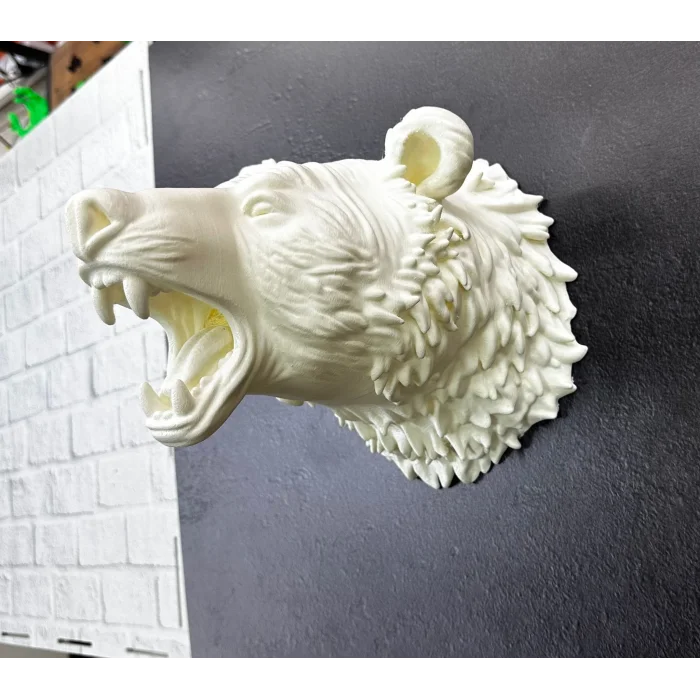 BUĞZ Özel Tasarım Beyaz Ayı Duvar Aksesuarı 3D Dekoratif Heykel 25x19 cm - Lisinya