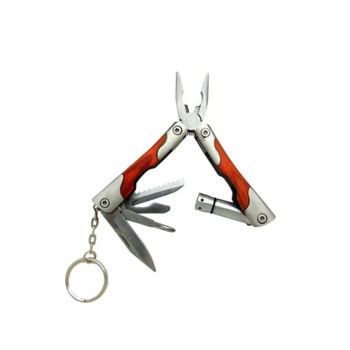 BUĞZ Eco Lounge P 1172 Ahşap Mini Çok Amaçlı Pense / Çakı 7cm - Ahşap Metal Sap (Multitool)
