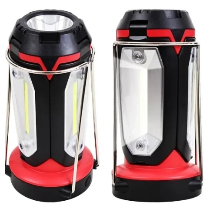 BUĞZ P-8801 Şarjlı Katlanabilir 3xcob Led+ 3w Led Çok Fonksiyonlu Kamp Feneri