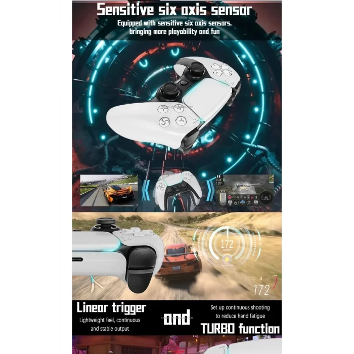 BUĞZ P4 Plus Bluetooth Titreşimli Ps4/ps5 Uyumlu Pc Telefon Joystick Kablosuz Oyun Kolu