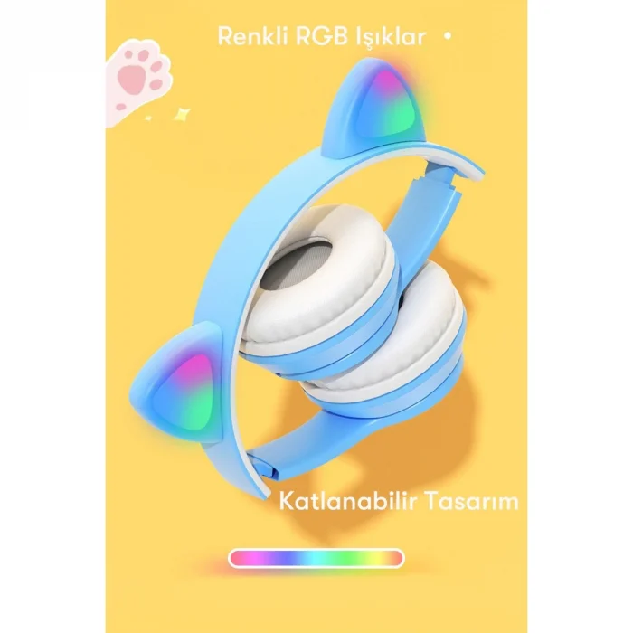 BUĞZ P47m Kablosuz Kedi Kulaklık - Mor