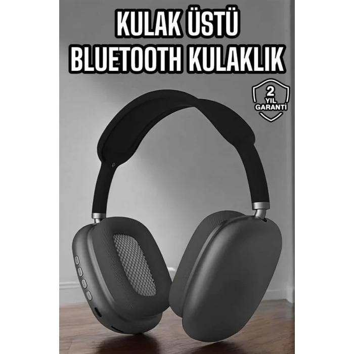 BUĞZ P9 Plus Hi-fi Ses Kalitesi Ayarlanabilir Mikrofonlu Bluetooth Kulaklık Siyah - BUĞZ