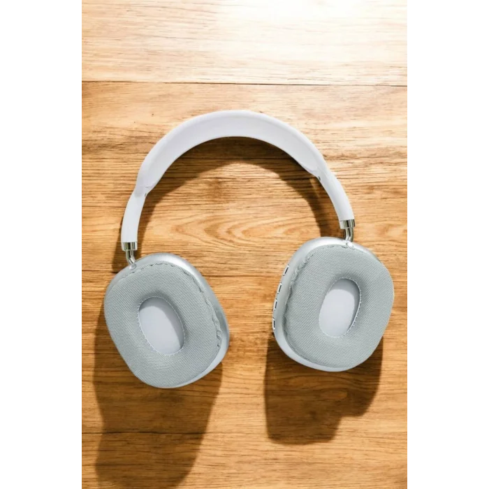 BUĞZ P9 Plus Kablosuz Kulak Üstü Bluetooth Kulaklık Beyaz Mikrofonlu Kulaküstü Kablosuz Kulaklık - BUĞZ