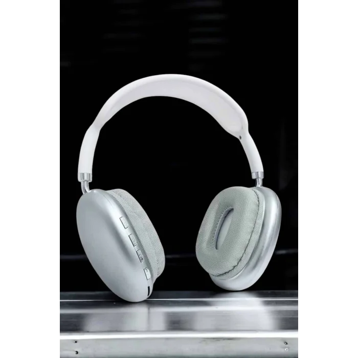 BUĞZ P9 Plus Kablosuz Kulak Üstü Bluetooth Kulaklık Beyaz Mikrofonlu Kulaküstü Kablosuz Kulaklık - BUĞZ