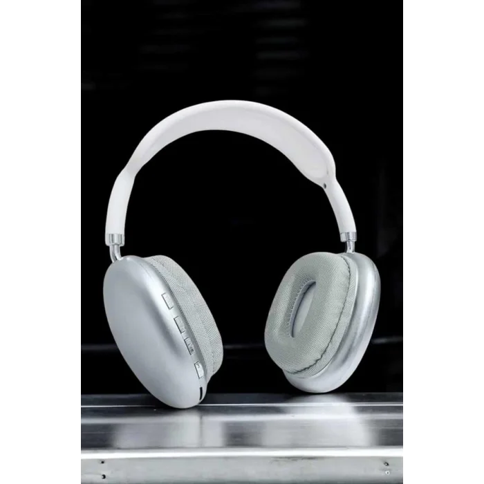 BUĞZ P9 Plus Kablosuz Kulak Üstü Bluetooth Kulaklık Beyaz Mikrofonlu Kulaküstü Kablosuz Kulaklık - BUĞZ