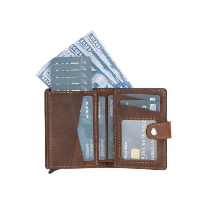  Palermo Deri Cüzdan Kartlık Mekanizmalı G2 Kahve