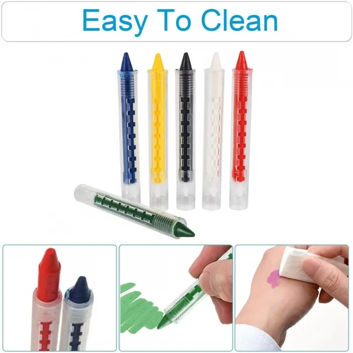 BUĞZ Palyaço Yüz Boyama Seti Kalemli Makyaj Boyama Seti 6 Renk