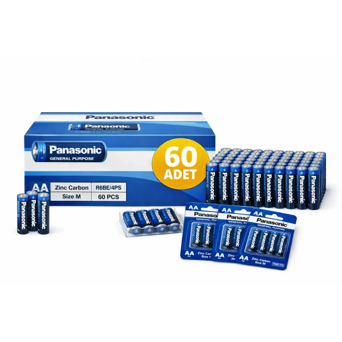 BUĞZ Panasonic AA Kalem Pil Zinc Carbon R6 1.5V General Purpose 4lü 15Paket