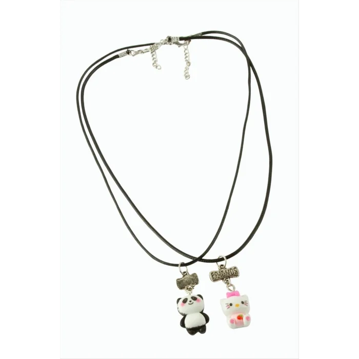 BUĞZ Panda Kedi Arkadaşlık Kolyeleri (Çift Kolye)