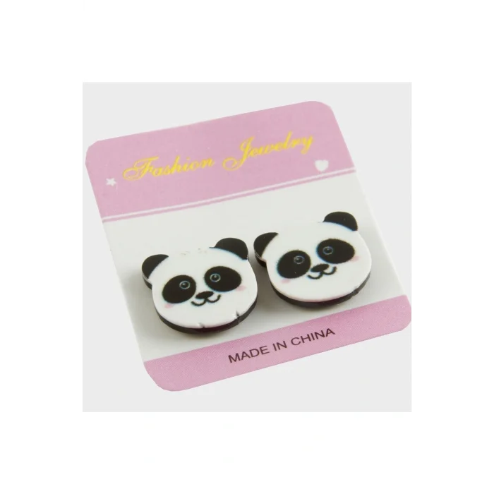 BUĞZ Panda Mıknatıslı Plastik Çocuk Küpesi