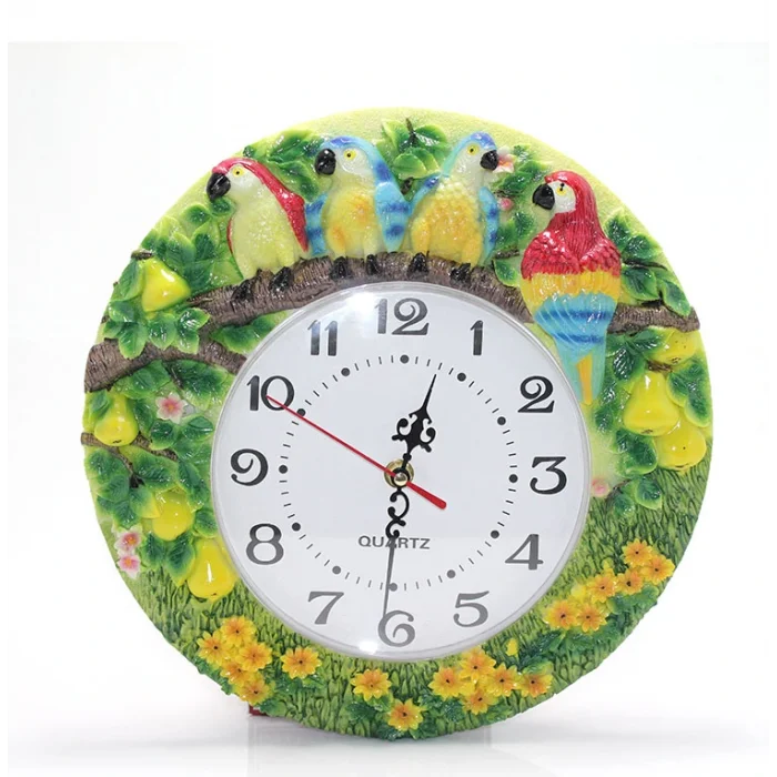 BUĞZ Papağanlı Polyester Duvar Saati