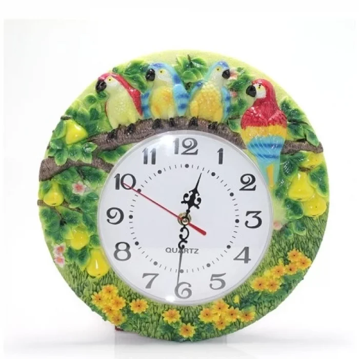  Papağanlı Polyester Duvar Saati