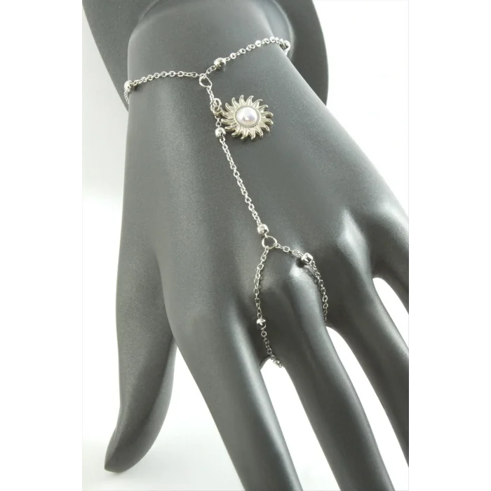 BUĞZ Papatya İnci Taşlı Şahmeran