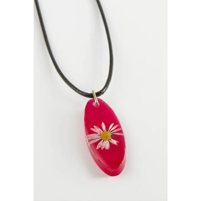  Papatya Oval Epoksi Kolye