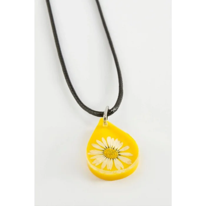  Papatya Oval Epoksi Kolye