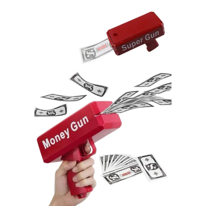 BUĞZ Para Dolar Atma Makinası Super Money Gun Para Saçma Fırlatma Tabancası