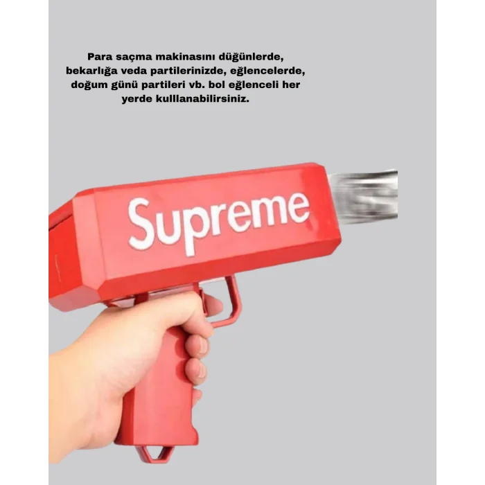 BUĞZ Para Saçma Makinesi Kırmızı Model 100’lü Sahte Para Hediyeli - Lisinya
