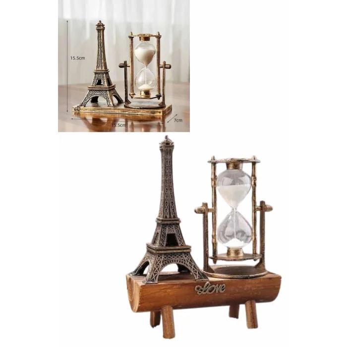 BUĞZ Paris Eyfel Kulesi Hediyelik Eyfel Retro Kum Saati Dekoratif Eşya
